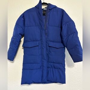 Everlane reNew long puffer in cobalt. Size xxs. Fits oversized like xs/s